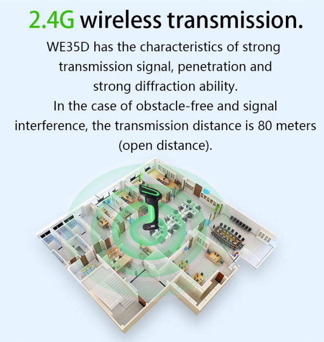 Cititor coduri de bare industrial model LP-WE35D cu cradle, 2D, bluetooth, waterproof [9]