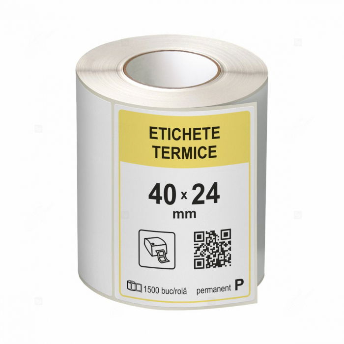 Role etichete termice autoadezive 40x24 mm, 1500 etichete/rola [1]