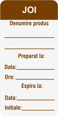 Etichete HACCP alimente - Etichete HACCP autocolante personalizate Zilele Saptamanii - JOI