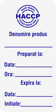 Etichete HACCP alimente - Etichete personalizate, HACCP 30x60 mm, 1000 buc/rola