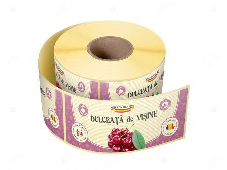 Etichete borcane dulceata si gem - Etichete borcane personalizate Dulceata visine, 54x144 mm