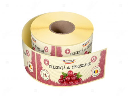 Etichete borcane dulceata si gem - Etichete borcane personalizate Dulceata merisoare, 54x144 mm