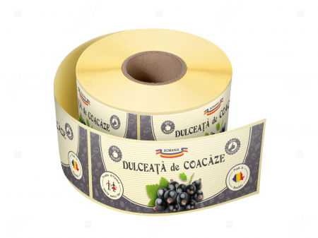 Etichete borcane dulceata si gem - Etichete borcane personalizate Dulceata coacaze, 54x144 mm