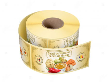 Etichete borcane conserve - Etichete personalizate, Salata de muraturi in sos de mustar, 54x144 mm