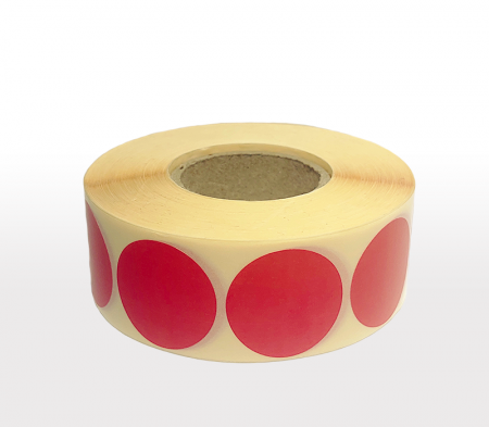 Etichete promotionale - Etichete personalizate, rotunde, diametru 30mm, rosii, 1500 buc/rola
