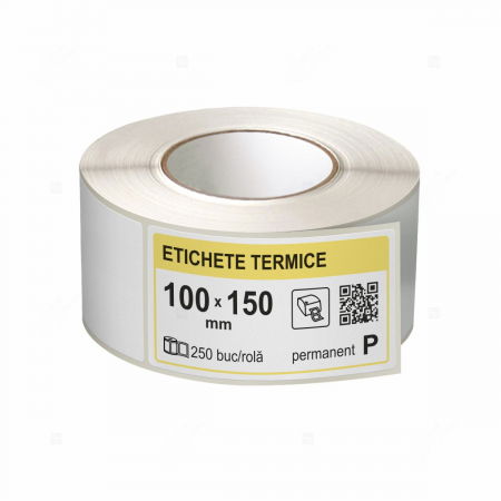Etichete in rola - Role etichete termice autoadezive 100x150 mm, 250 etichete/rola