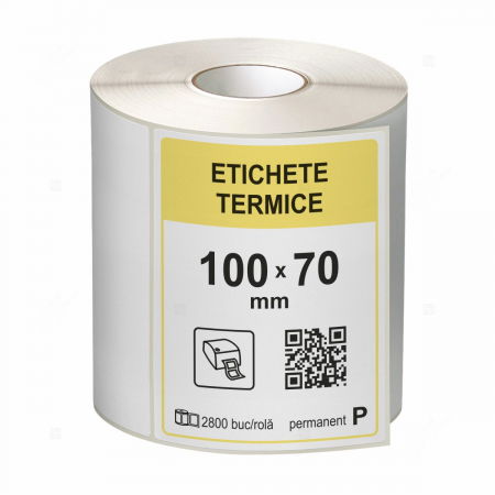 Etichete in rola - Role etichete termice autoadezive 100x70 mm, 2800 etichete/rola