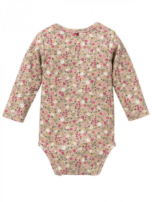 Body cu maneca lunga, flori de camp, din bumbac organic - People Wear Organic [2]