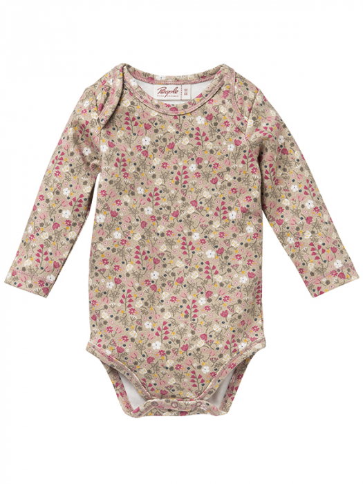 Body cu maneca lunga, flori de camp, din bumbac organic - People Wear Organic [1]