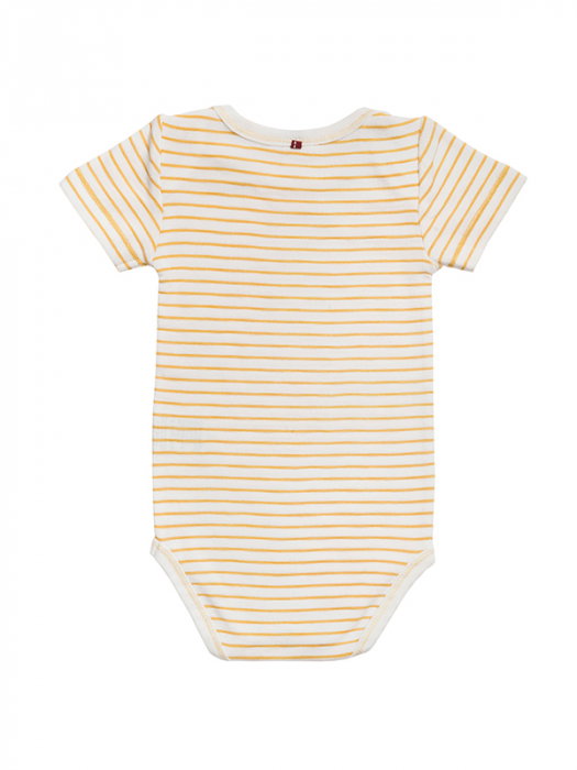 Body varatic, cu dungi galbene, din bumbac organic - People Wear Organic [3]