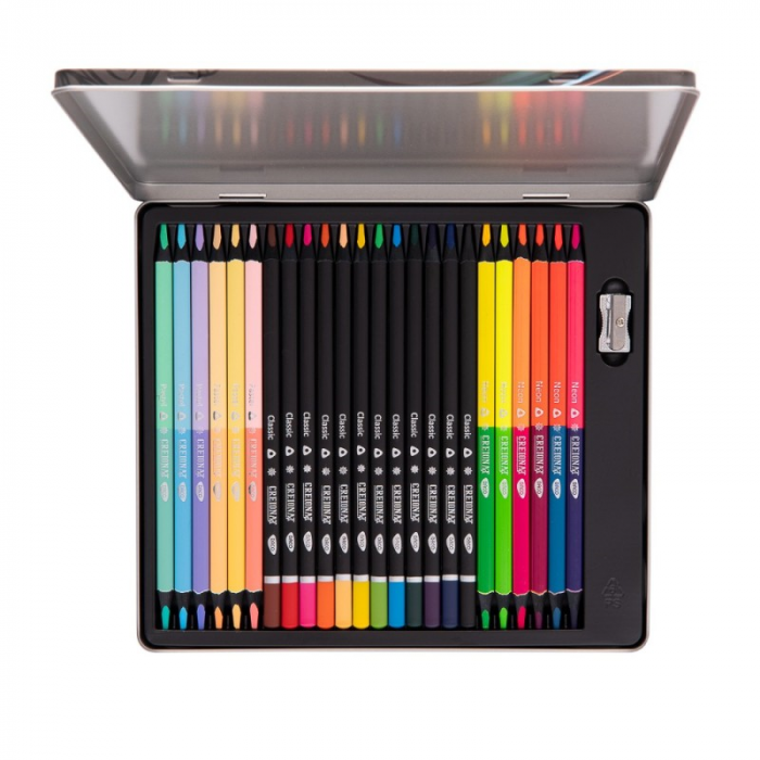 Creioane color pentru artisti, Cutie metalica, DACO, CC424 Multicolor, 24 culori [2]