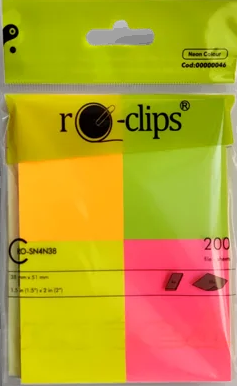 Cub Notite Autoadeziv 38x51 mm - 4 Culori Neon [1]