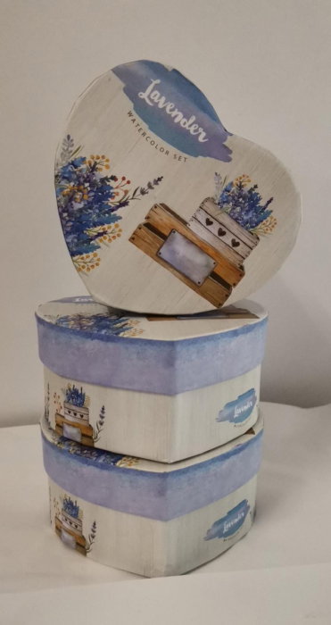 Cutie mica in forma de inima Watercolour Decor [1]