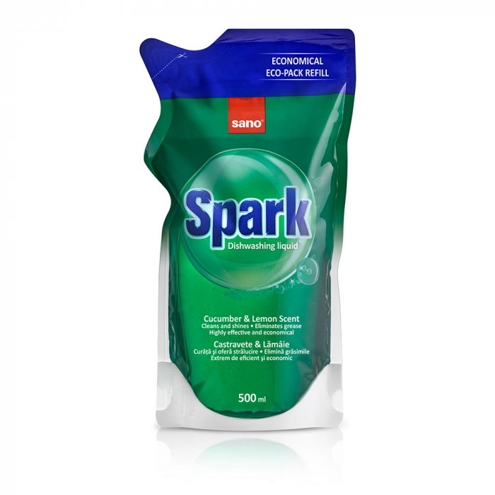 Detergent de vase Sano Spark Castravete Rezerva 500 ml [1]