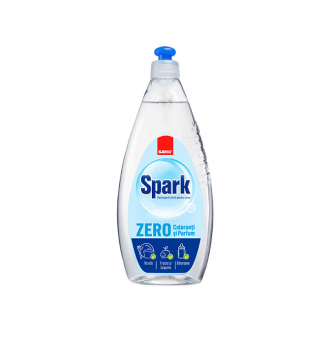 Detergent de vase Sano Spark Zero, fara coloranti si parfumanti 500 ml [1]