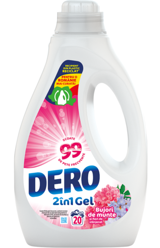 Detergent Lichid cu Parfum de Bujor de Munte si Flori de Stanjenel 2 in 1 Gel, 1L [1]