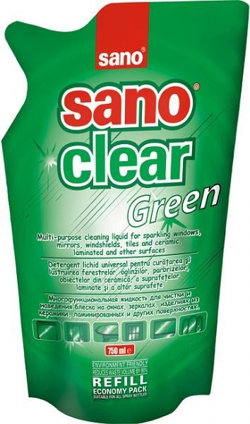 Detergenti geamuri Sano Clear Green - Rezerva 750 ml [1]