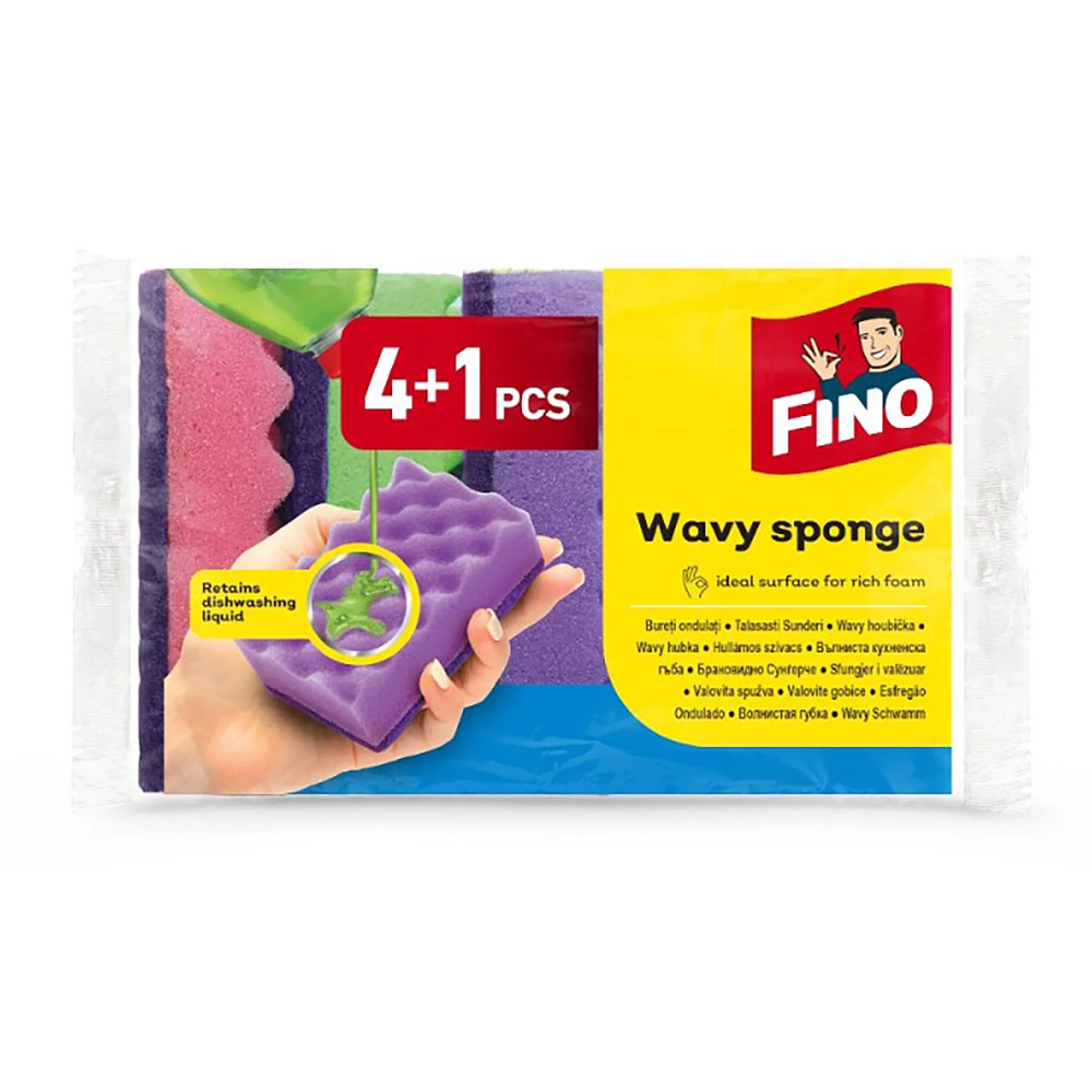 Fino bureti de bucatarie 4+1 Wavy Sponge [1]