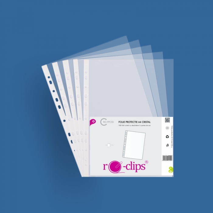 Folie protectie A4 cristal 50 microni RO-CLIPS RO-FPC50 [1]