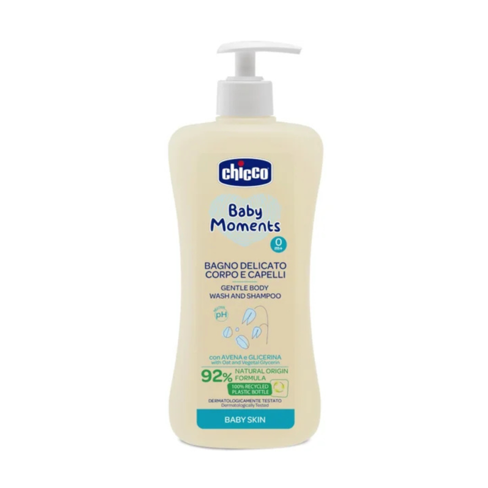 Gel de dus si sampon 2 in 1 fara lacrimi Chicco Baby Moments, 500ml, 0 luni+ [1]