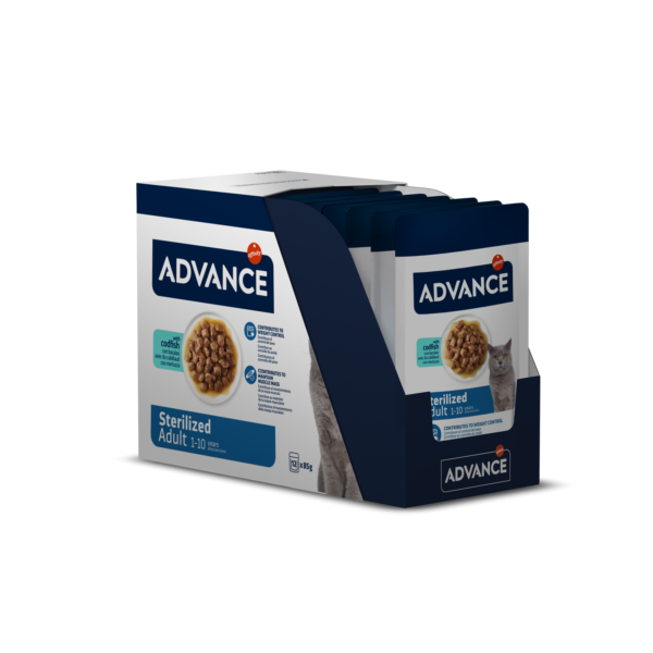 HRANA UMEDA ADVANCE CAT STERILIZED, COD, 85 GR [1]