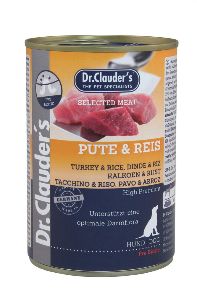 HRANA UMEDA DR. CLAUDER'S DOG SELECTED MEAT CURCAN & OREZ, 400 GR [1]