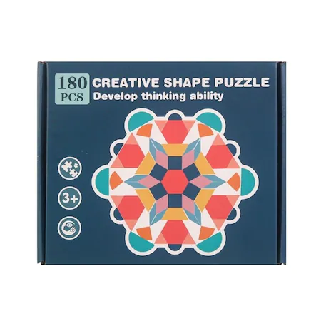 Joc Tangram cu 180 piese din lemn [1]