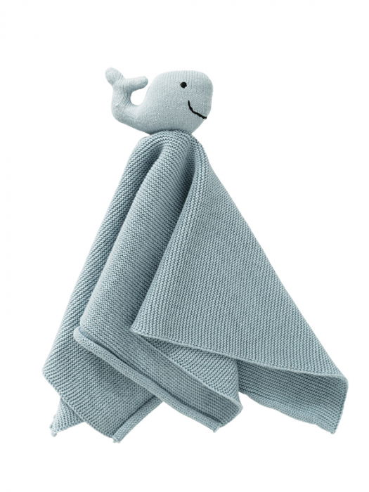 Jucarie doudou Whale blue, din bumbac organic [1]