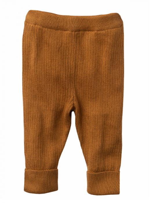 Pantaloni impletiti moi, din bumbac organic caramel. Marimea 98 - People Wear Organic [1]