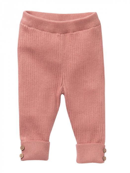 Pantaloni impletiti roz, din bumbac organic - People Wear Organic [1]