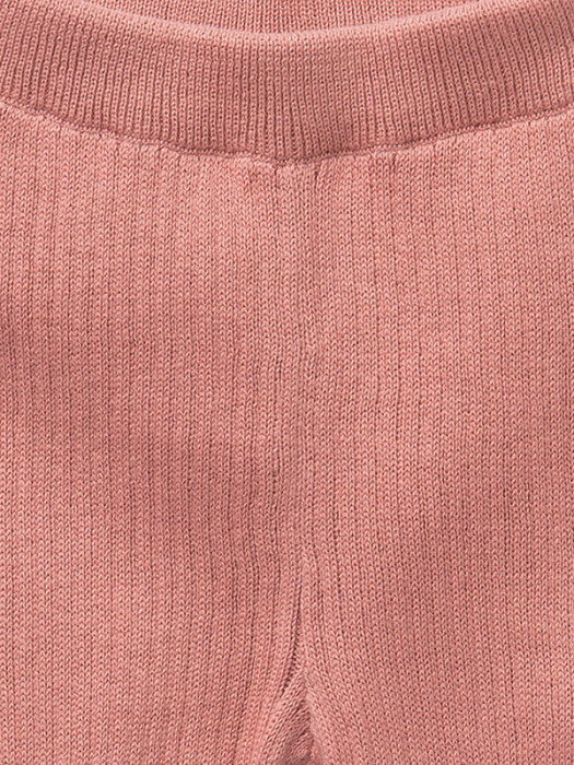 Pantaloni impletiti roz, din bumbac organic - People Wear Organic [4]
