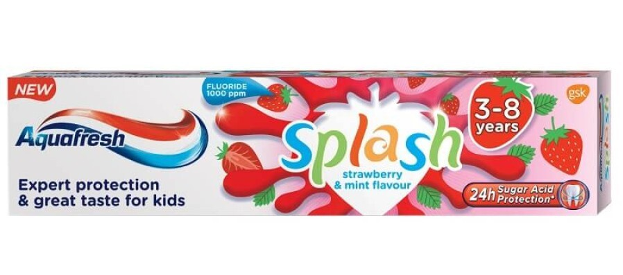 Pasta de Dinti Aquafresh Copii Splash Strawberry 3-8 Ani [1]