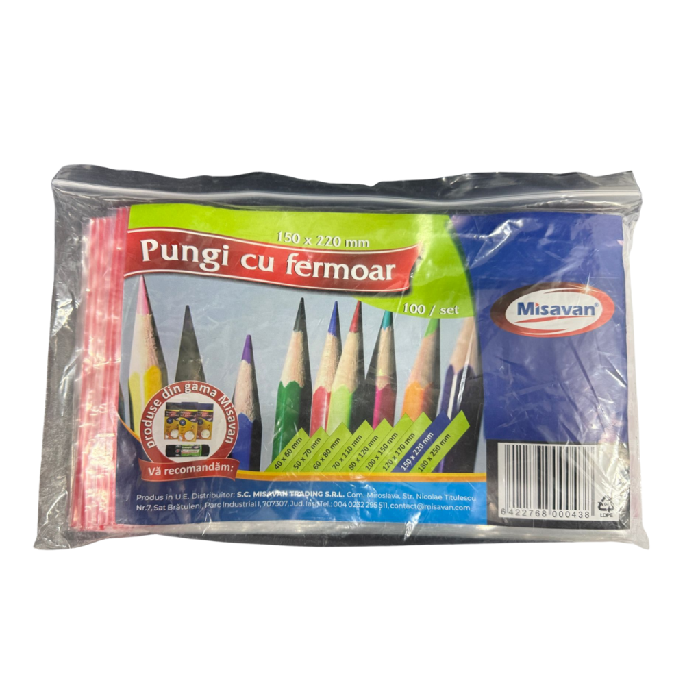 Pungi cu fermoar Misavan, 15x22cm, 100 buc/ set [1]