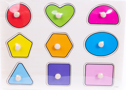 Puzzle Incastru din Lemn  cu Buton [1]