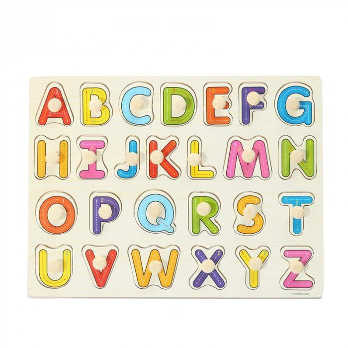 Puzzle Incastru din Lemn Litere si Unelte [1]