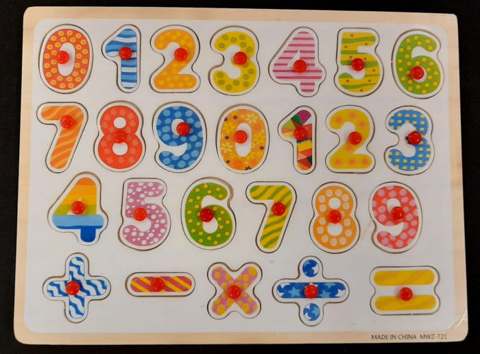 Puzzle lemn, cu capse, cifre ColorArte (2KB037 / MWZ-271) [1]