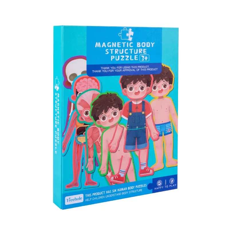 Puzzle magnetic din lemn, Corpul uman BAIETEL [1]