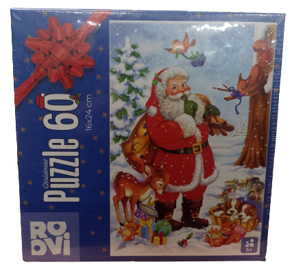 Puzzle Mos Craciun si animalute - 60 piese [1]