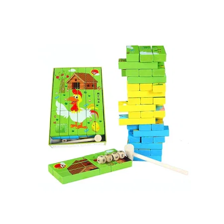 Puzzle multifunctional din lemn, Jenga [1]