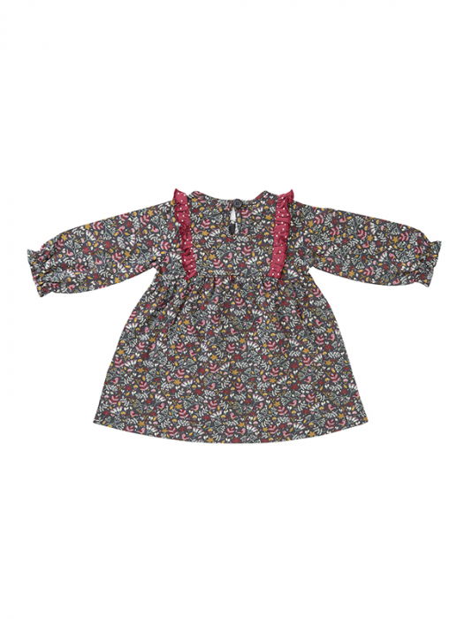 Rochita Scufitei, cu floricele, din bumbac organic - People Wear Organic [3]