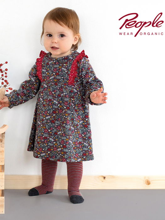 Rochita Scufitei, cu floricele, din bumbac organic - People Wear Organic [1]