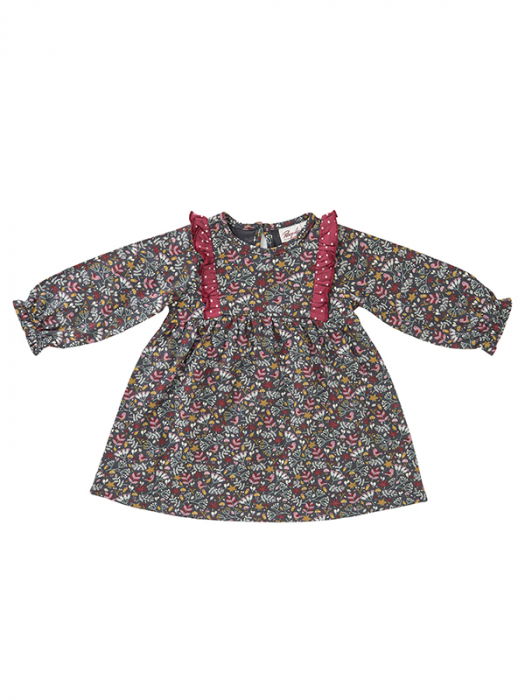 Rochita Scufitei, cu floricele, din bumbac organic - People Wear Organic [2]