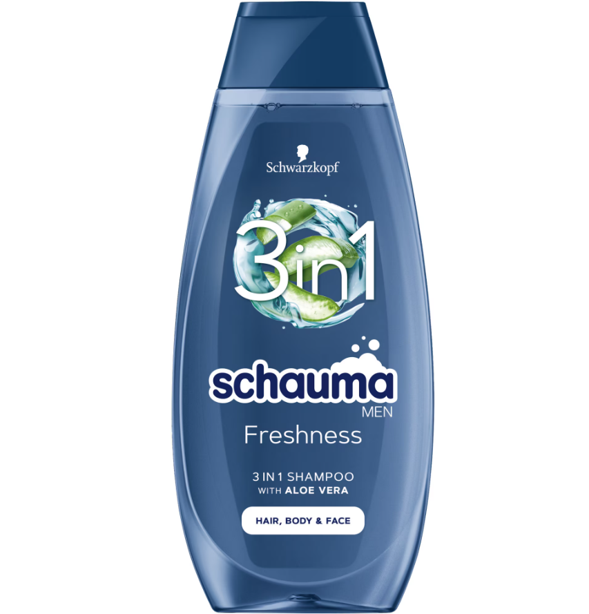 Sampon Schauma Freshness 3in1 cu minerale marine si Aloe Vera, Barbati, 400 ml [1]