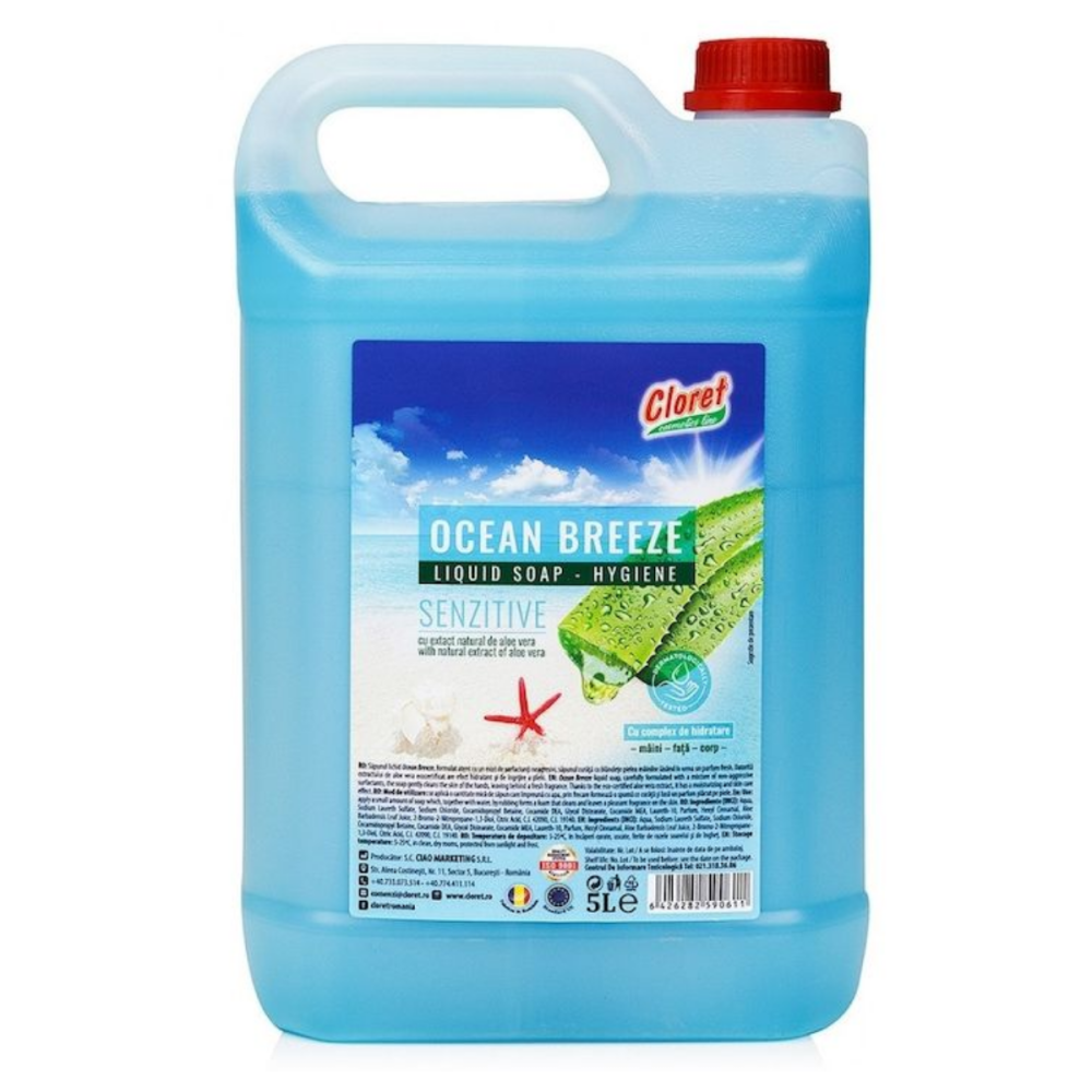 Sapun Lichid Cloret Ocean Breeze Sensitive cu Aloe Vera, 5l [1]