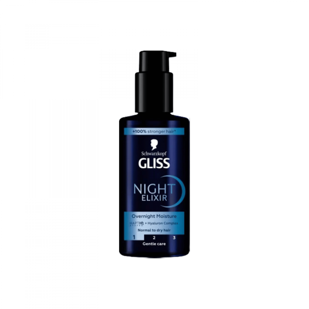 Ser tratament pentru par normal spre uscat, Schwarzkopf Gliss Night Elixir Overnight Moisture, 100ml [1]