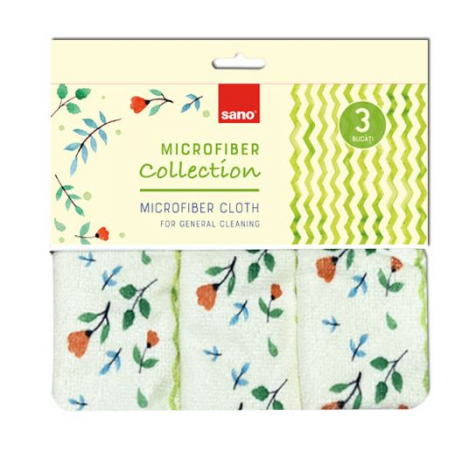 Set 3 lavete microfibra Sano-Spark-Design 30x30 cm, green [1]