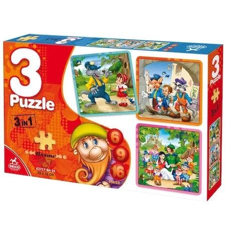 Set 3 Puzzle Basme 6, 9, 16 Piese #63717 [1]