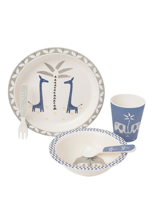 Set 5 piese pentru masa bebelusi, din bambus, model Swan - Fresk [1]