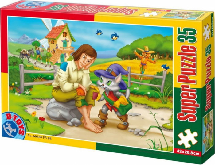 Super Puzzle Motanul Incaltat 35 Piese D-TOYS [1]