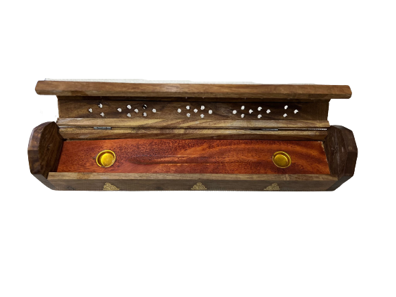 Suport lemn betisoare parfumate si conuri Cufar Buddha [2]